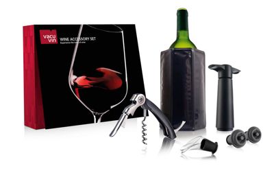vacu vin Weinzubehörset Experience Geschenkset Kühlmanschetten schwarz | 08714793688971