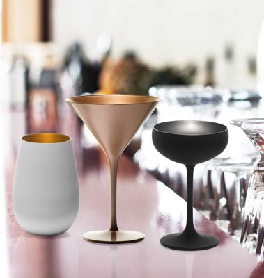 ELEMENTS Champagnerschale Schwarz-Gold 6er Set Trinkgläser, schwarz