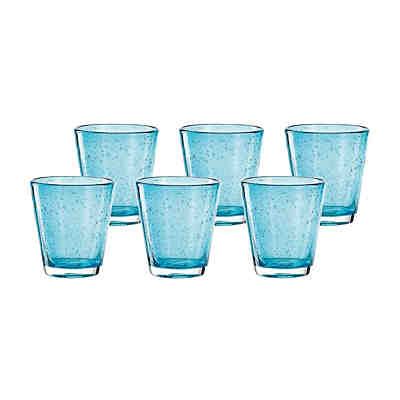 BURANO Trinkglas 0,33l blau 6er Set Trinkgläser