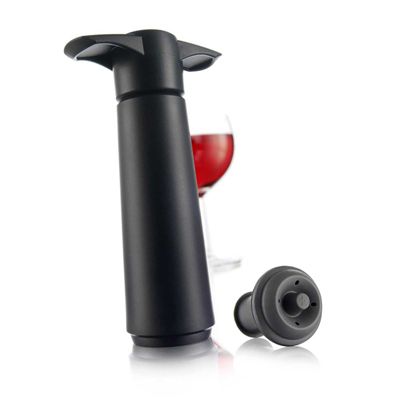 vacu vin Weinpumpe mit 1 Stopfen schwarz Flaschenverschlüsse | 08714793085442