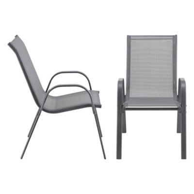 Gartenstuhl Volos 2er Set Outdoor-Stuhl Stuhl Wetterfest Stapelbar in