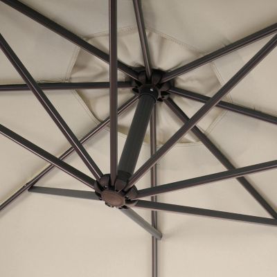 3m neigbar grau mit Ständer Sonnenschutz Semi-Profi Ampelschirm Terni 