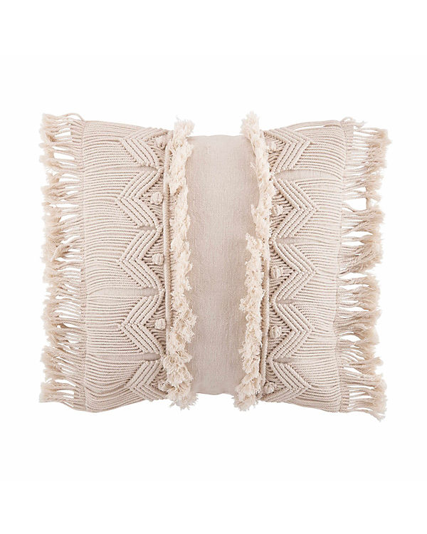 BUTLERS MACRAMÉ Kissen mit Fransen L 45 x B 45cm creme Gr. 45 x 45 | 04035644499930 BUTLERS MACRAMÉ Kissen mit Fransen L 45 x B 45cm creme Gr. 45 x 45 | 04035644499930
