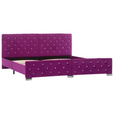 Bettgestell Stoff Schlafzimmerbett Bett, lila, | yomonda