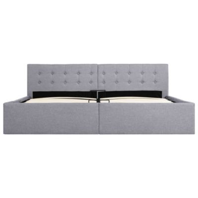 Stauraumbett Hydraulisch Stoff, grau, | yomonda