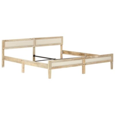 Bettgestell Mango Massivholz Doppelbett Bett Holzbett Futonbett, braun