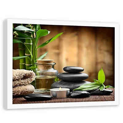 Kunst Zen Black Stones und Bamboo Leinwandbilder