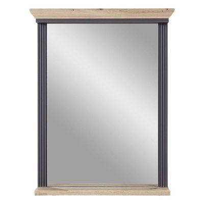 Landhaus Spiegel mit Ablageboden JÜLICH-36 in graphit mit Artisan Eiche