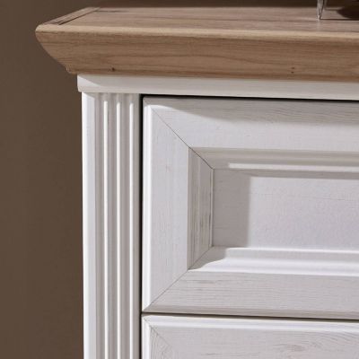 Landhaus Spiegel mit Ablageboden JÜLICH-36 in Pinie weiß mit Artisan