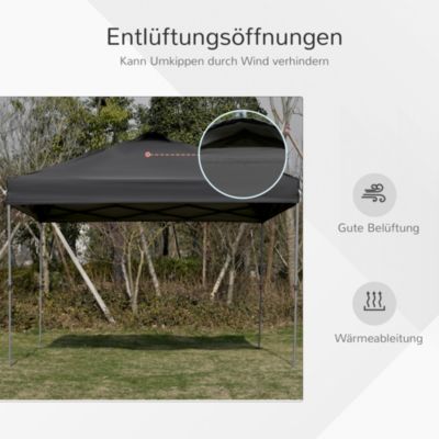 Pop-Up-Pavillon zusammenfaltbar, schwarz, Outsunny | yomonda