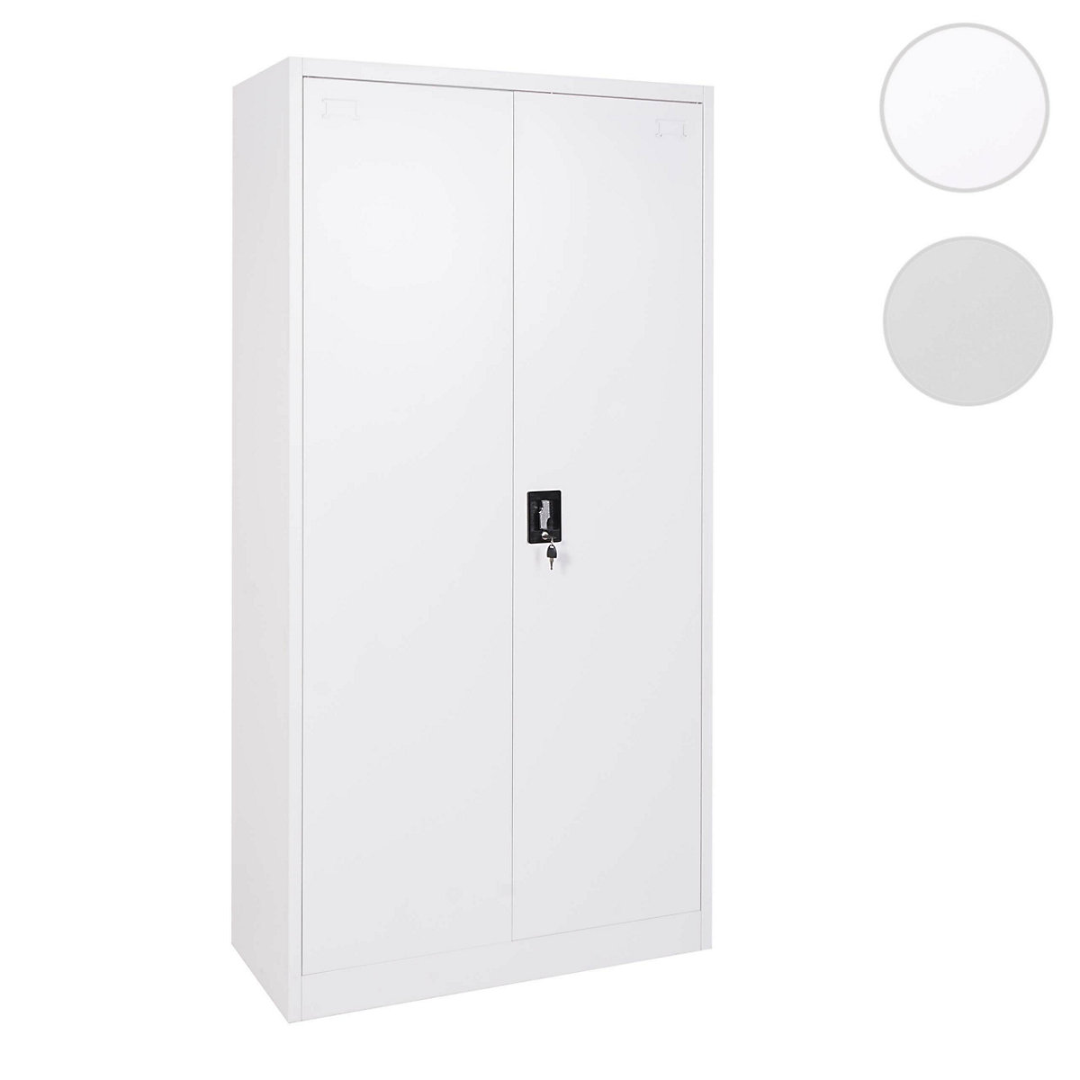 Aktenschrank mit 2 Türen, 185x90cm, weiß, HWC Mendler | yomonda