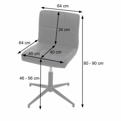 Esszimmerstuhl höhenverstellbar drehbar 2x Stuhl Kavala II Kunstleder schwarz 