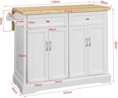 Kücheninsel Luxus-Küchenwagen Servierwagen mit erweiterbarer