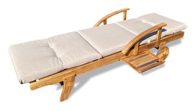 Grasekamp Gartenliege Belmonte 190cm Akazie mit Auflage Sand Liegestuhl