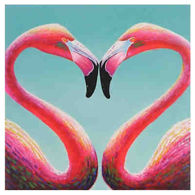 Ölgemälde Flamingo XL, handgemalt 90x90cm
