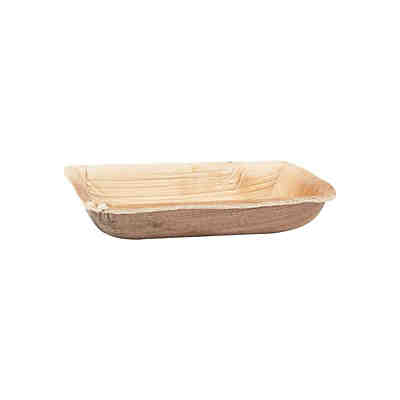 Schale aus Palmblatt rechteckig 11,5 cm 25 Stück Einwegteller