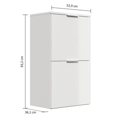 Flur Schuhschrank -S hängend weiß Hochglanz FARO-02 B/H/T: 52,9x93,2x36