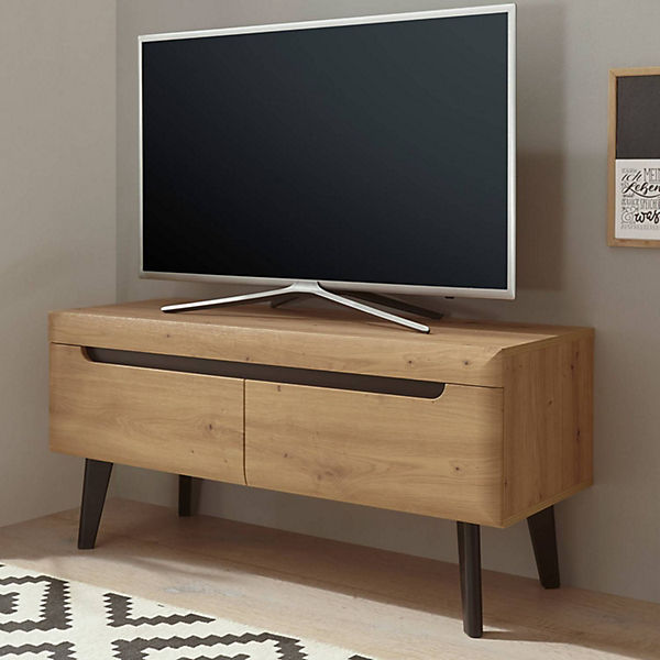 TV Lowboard im skandinavischen Design TIROL-61 Eiche Artisan mit schwarz B/H/T ca. 107/50/40cm