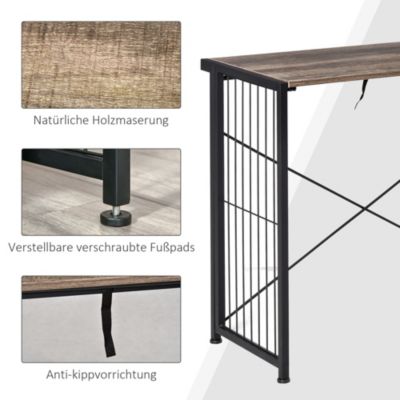 Schreibtisch im Industriedesign, braun, HOMCOM | yomonda