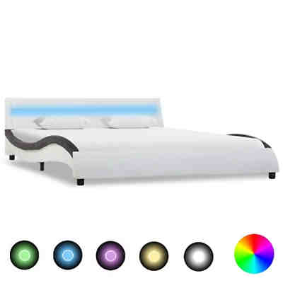 Polsterbett mit LED Kunstlederbett Bett Doppelbett mehrere Auswahl Einzelbett