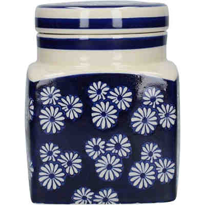 Keramikdose Blau-Weiß, 1 Liter London Potterie Globe