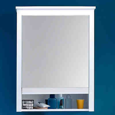 Spiegelschrank Badezimmer OLOT-19 in Weiß, B/H/T: ca. 62/80/25 cm