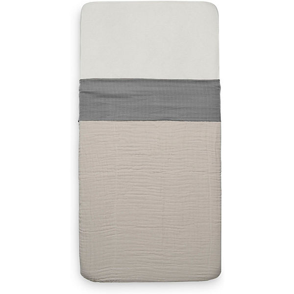 Bettlaken 120 x 150 cm wrinkled cotton storm grey