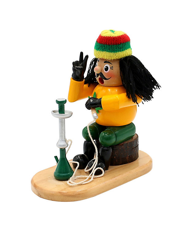 Sigro Holz Räuchermann auf Platte Rastaman Peace mit Wasserpfeife 8 x 15 x 18 cm gelb | 04046183663348 Sigro Holz Räuchermann auf Platte Rastaman Peace mit Wasserpfeife 8 x 15 x 18 cm gelb | 04046183663348