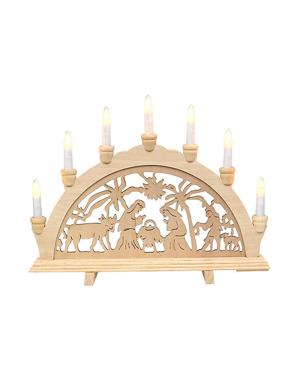 Sigro Holz Schwibbogen, 7 Spitzkerzen Geburt 45 x 4 x 33 cm natur | 04046183648307 Sigro Holz Schwibbogen, 7 Spitzkerzen Geburt 45 x 4 x 33 cm natur | 04046183648307