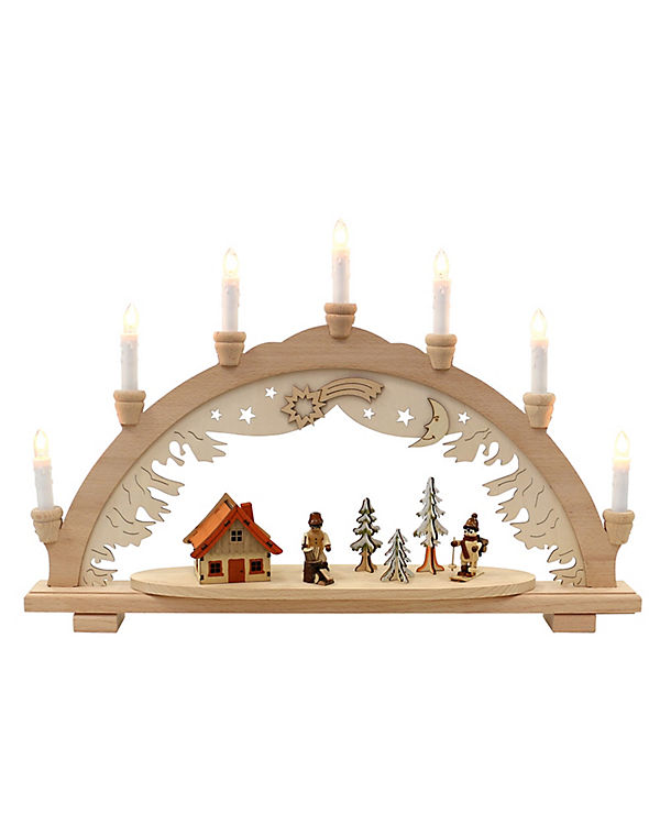 Sigro Holz Schwibbogen, Spitzkerzen Waldhütte/Waldarbeiter 57 x 9 x 38 cm mehrfarbig | 04046183598558 Sigro Holz Schwibbogen, Spitzkerzen Waldhütte/Waldarbeiter 57 x 9 x 38 cm mehrfarbig | 04046183598558