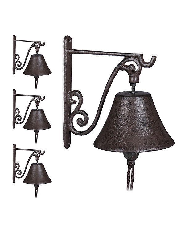 relaxdays 4 x Türglocke Gusseisen antik braun | 04052025407902 relaxdays 4 x Türglocke Gusseisen antik braun | 04052025407902