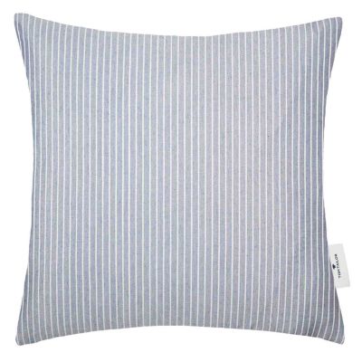 TOM TAILOR Gewebte Kissenhülle mit Streifenmuster 45x45cm PIN STRIPE mit Reißverschluss dunkelblau Gr. 45 x 45 | 04005414453851