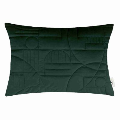 TOM TAILOR Zierkissenhülle ohne Füllung 40x60cm STITCHED ARTDECO offener Reißverschluss dunkelgrün Gr. 40 x 60 | 04005414465557