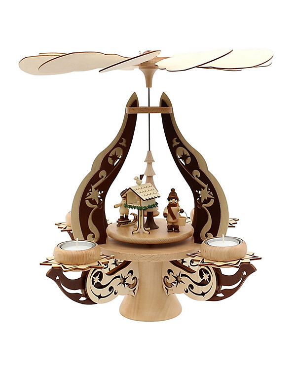 Sigro Holz Pyramide, 4 Teelichter Vogelfütterung Durchmesser 28 cm Höhe 39 cm natur Erwachsene | 04046183661528 Sigro Holz Pyramide, 4 Teelichter Vogelfütterung Durchmesser 28 cm Höhe 39 cm natur Erwachsene | 04046183661528