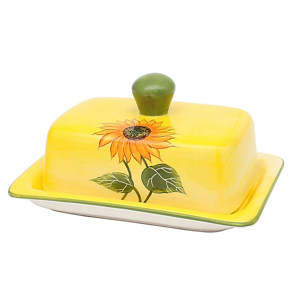 Butterdose Keramik Sonnenblume