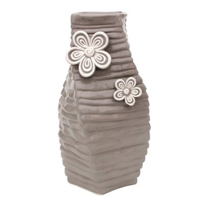 HTI-Living Keramik Vase eckig, gedreht Dolomite taupe | 04250648943221