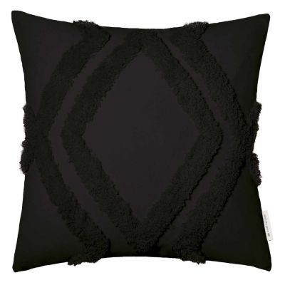 TOM TAILOR Zierkissenhülle mit Boho Look 45x45cm FLUFFY RHOMBUS mit Reißverschluss schwarz Gr. 45 x 45 | 04005414468404