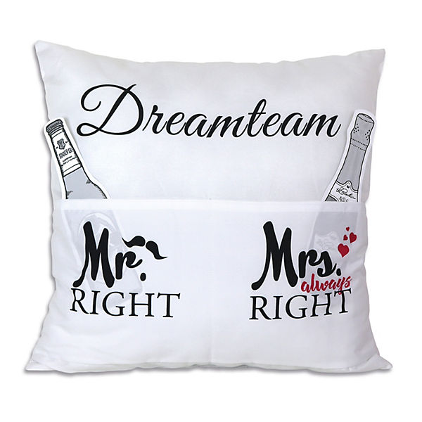 Kissen mit Taschen Dreamteam 43x43cm