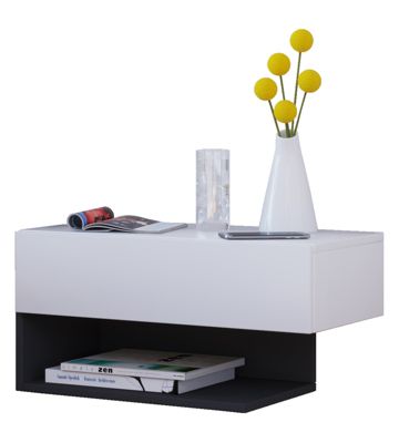VCM Holz Wandschublade Nachtschrank Wandboard Schublade Konsole Nachttisch Dormal XL weiß-kombi | 04051814361517
