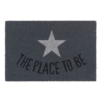 HTI-Living Fußmatte Kokos 40×60 cm Ruco Glitter Place Silver blau Gr. 40 x 40 | 04250648975451