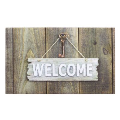 HTI-Living Fußmatte 45×75 cm Gallery Welcome Nail grün Gr. 45 x 45 | 04250648975482