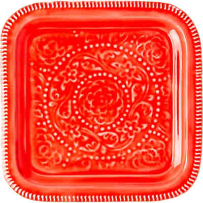 Metall-Tablett "Red", quadratisch, 27x27cm