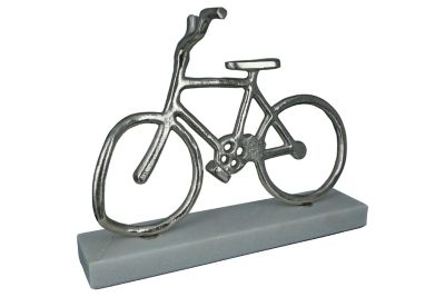 Gilde Dekoobjekte Fahrrad auf Base silber | 04063387480519