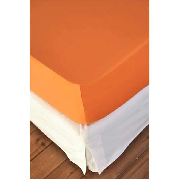 Spannbettlaken Mako Cotton Feinjersey  200x200 cm orange