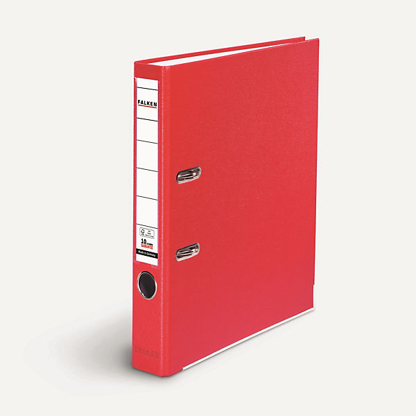 Falken Ordner S50 PP-Color, Kunststoff mit genarbter PP-Folie, DIN A4, 50 mm, rot