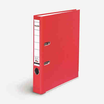 Falken Ordner S50 PP-Color, Kunststoff mit genarbter PP-Folie, DIN A4, 50 mm, rot