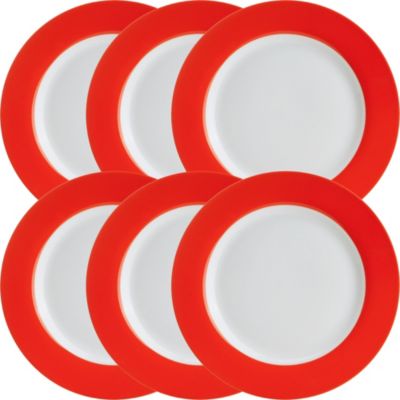 Erwin Müller Speiseteller  6er-Pack Porzellan Roma rot | 04049688630327