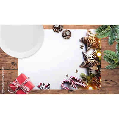 Tischset Platzsets - Weihnachten - Weihnachtsdeko - Weihnachtsdekor 2 - 12 Stück aus hochwertigem Papier - 44 x 32 cm - Die besondere Tischdekoration für die Weihnachtszeit