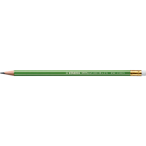 GREENgraph® Bleistift, Stärke: HB, Ausführung: mit Radierer