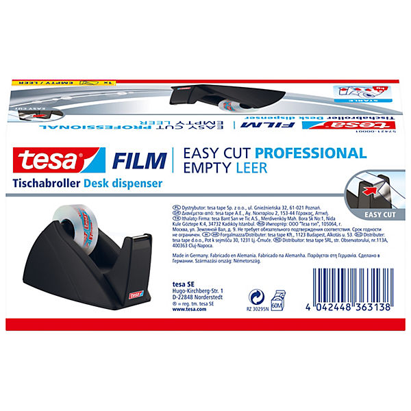 Easy Cut® Tischabroller schwarz, für Rollengröße: 19 mm x 33 m, Messer glatt